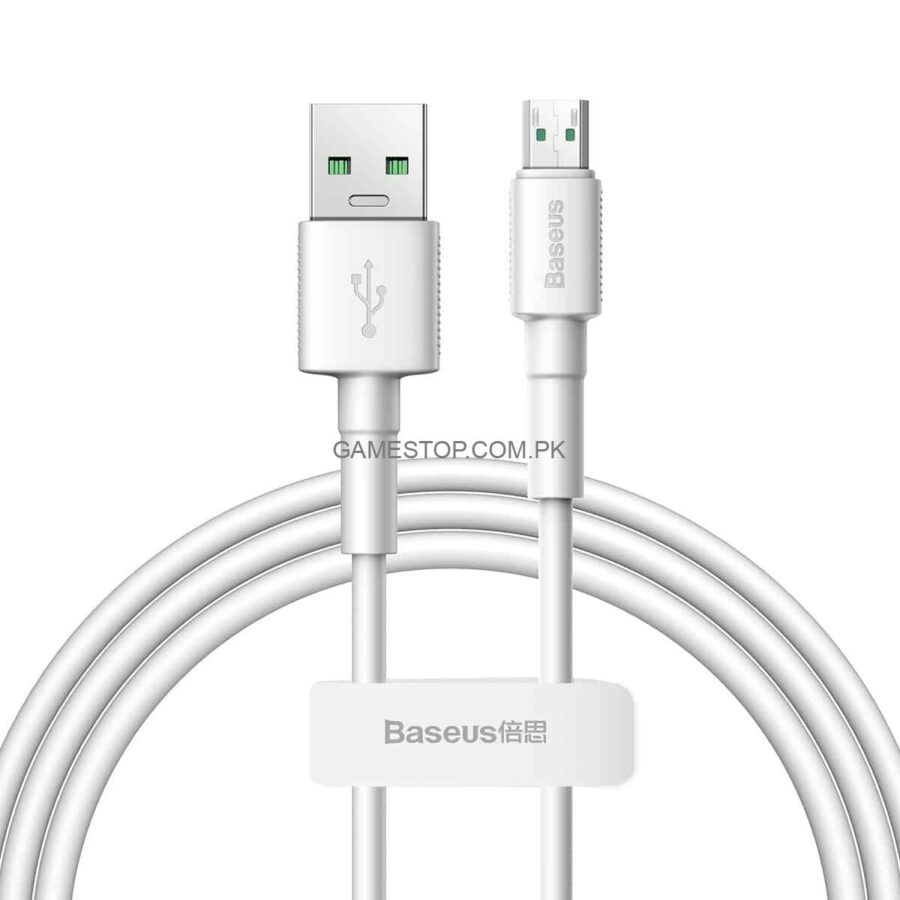 Baseus Mini White Cable USB For Micro USB 2.4A White - GameStop Pakistan