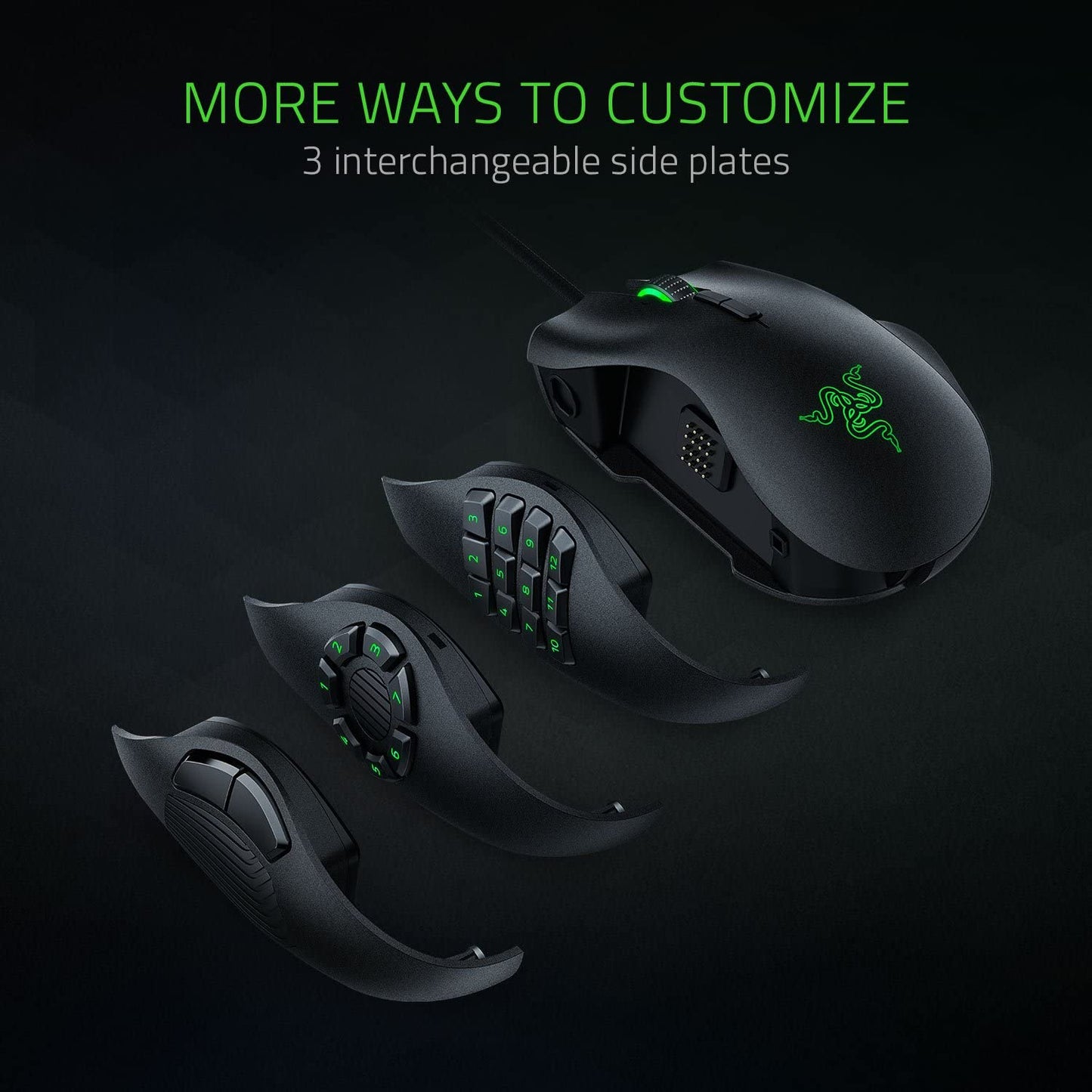 Razer Naga Trinity Gaming Mouse - Chroma RGB - Interchangeable Side Plate - Mechanical Switches - GameStop Pakistan