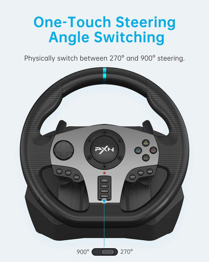 PXN V9 Gaming Racing Wheel with Pedals and Gear Shifter