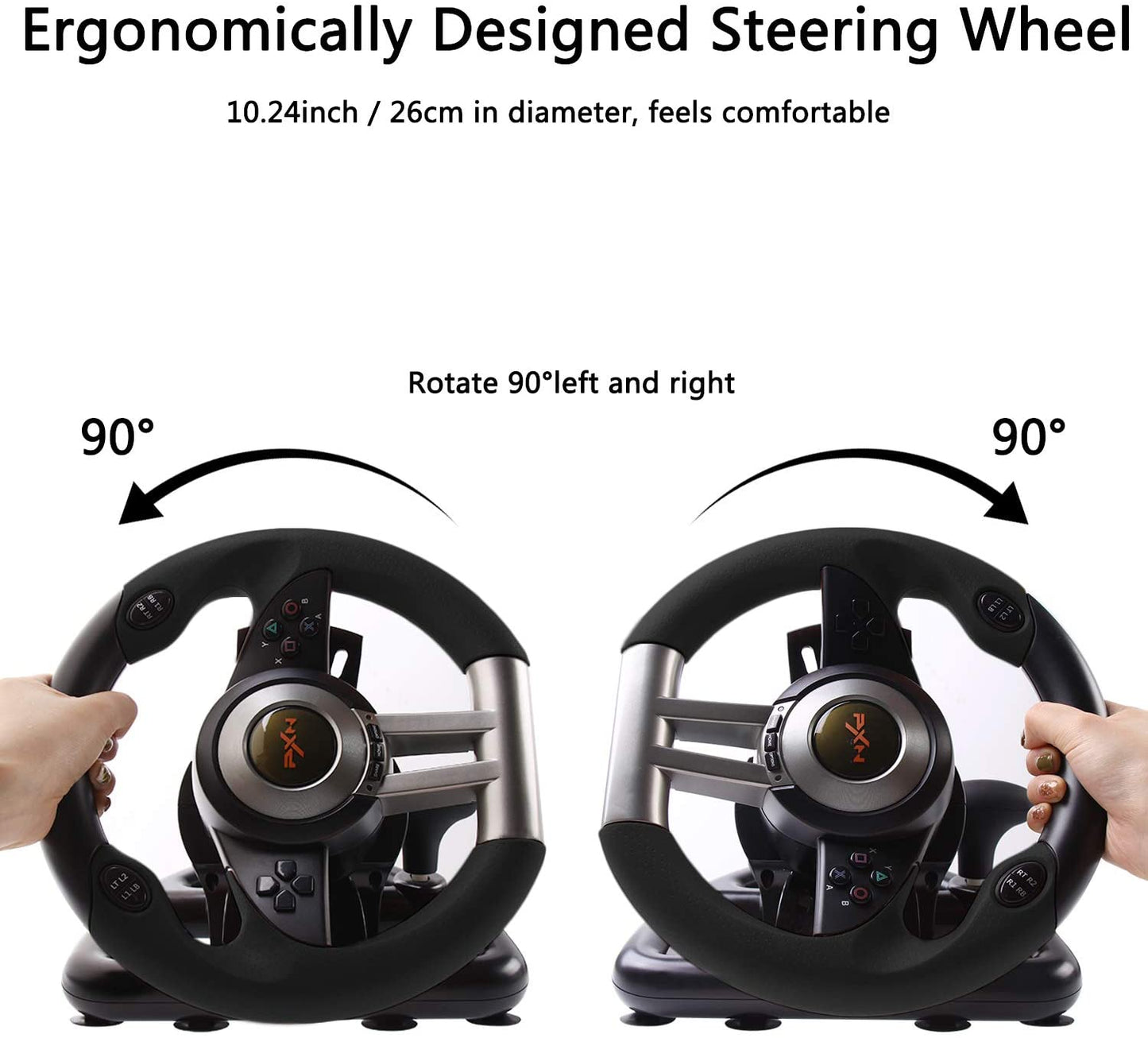 PXN-V3 Pro 180° Competition Racing Steering Wheel with Pedal.