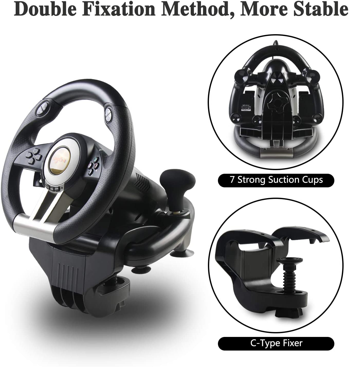PXN-V3 Pro 180° Competition Racing Steering Wheel with Pedal.