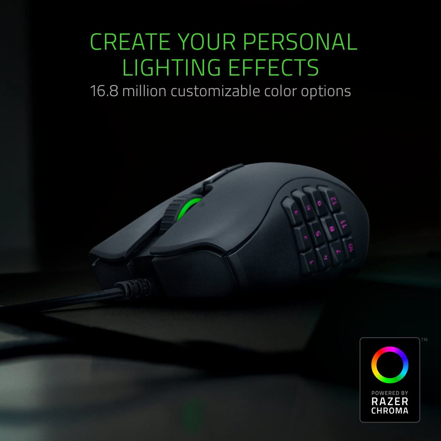 Razer Naga Trinity Gaming Mouse - Chroma RGB - Interchangeable Side Plate - Mechanical Switches - GameStop Pakistan