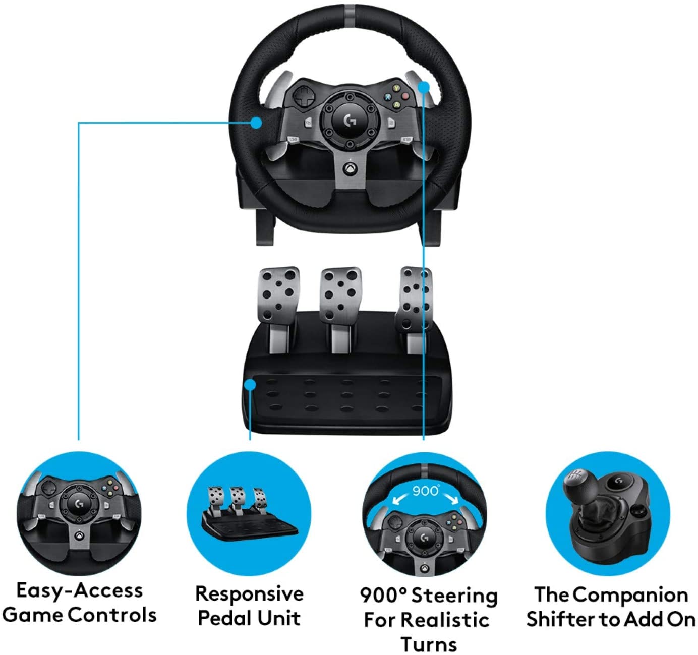 Logitech G920 Driving Force Racing Wheel Xbox newest One and Windows