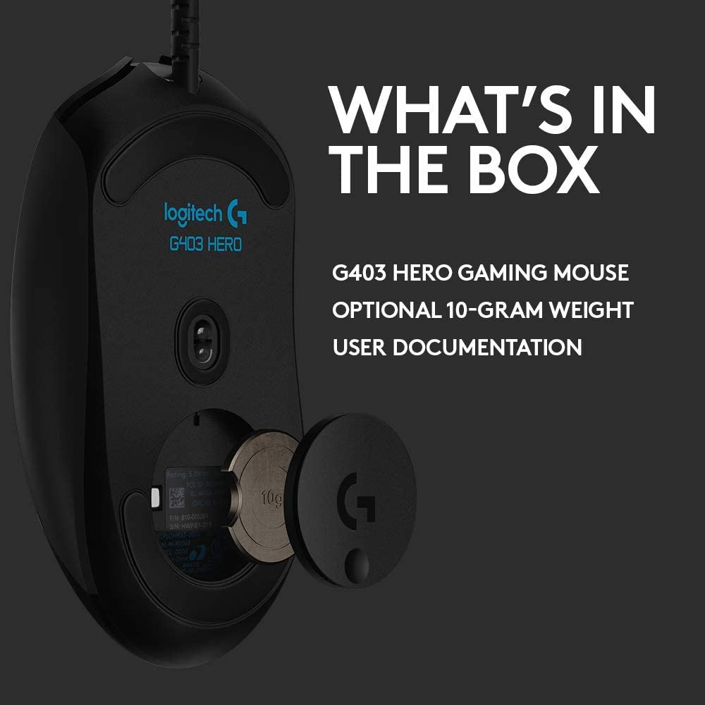 Logitech G403 LIGHTSYNC Gaming Mouse with HERO Sensor