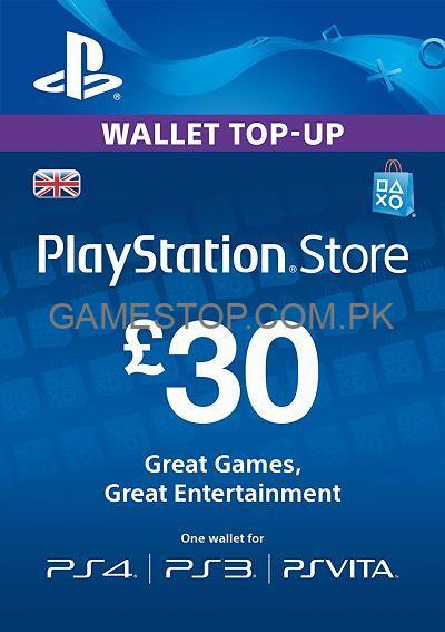 PlayStation PSN Digital Code 30 GBP Wallet Top Up [UK account] - GameStop Pakistan